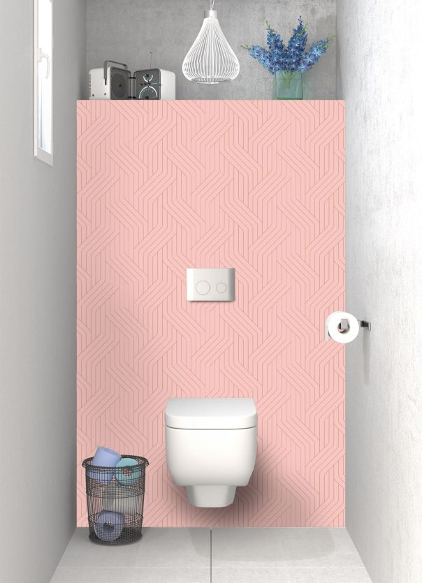 Panneau WC Entrelacs doré couleur Quartz rose