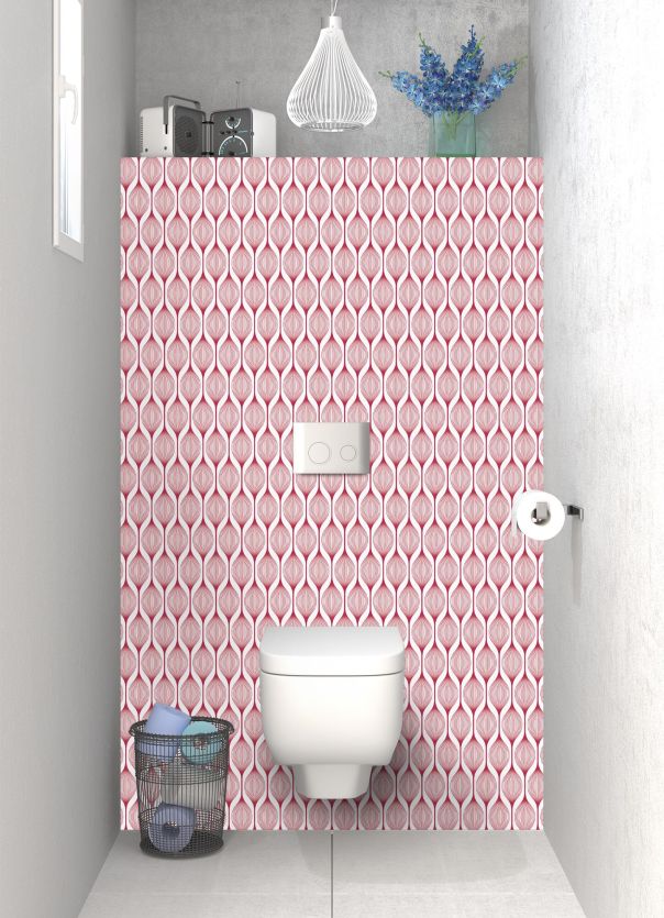 Panneau WC Rubans design couleur Rose grenade