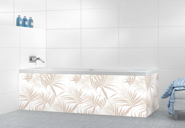 Panneau tablier de bain Feuilles tropicales couleur Grège