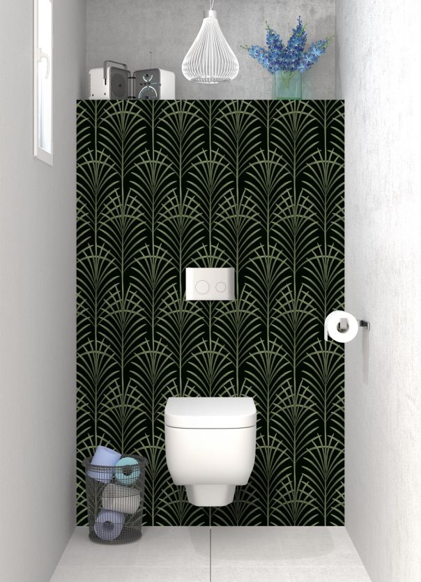 Panneau WC Feuilles de palme couleur Vert sauge