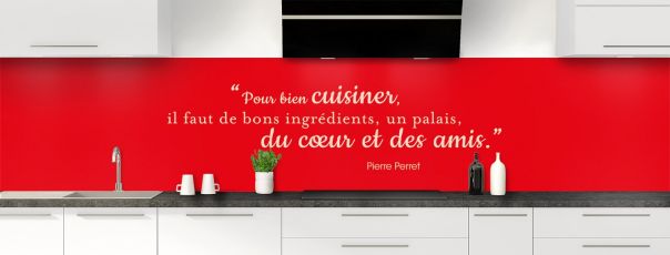 Crédence de cuisine Bien cuisiner couleur Rouge vermillon panoramique