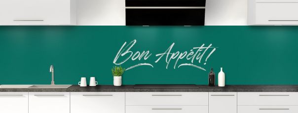 Crédence de cuisine Bon appétit couleur Vert jade panoramique