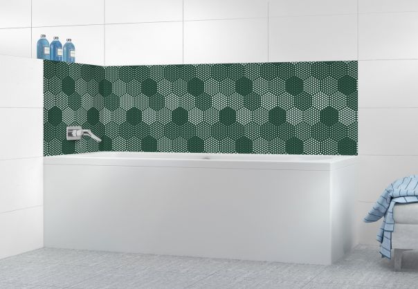 Panneau de bain Camaïeu hexagone couleur Vert avocat