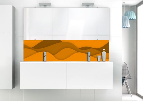 Panneau vasque Vagues couleur Citrouille