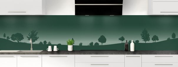 Crédence de cuisine Paysage couleur Vert avocat panoramique motif inversé