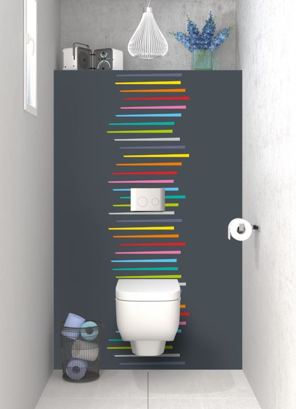 Panneau WC Barres colorées couleur Gris anthracite
