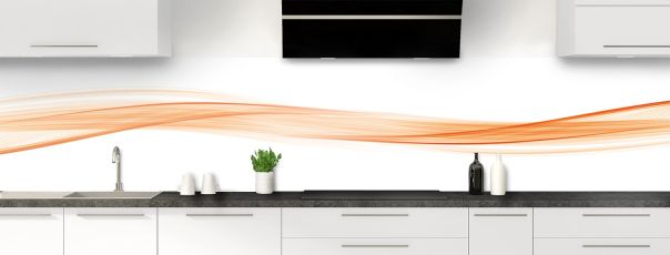Crédence de cuisine Vague graphique couleur Citrouille panoramique motif inversé