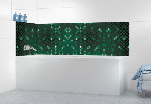 Panneau de bain Diamants brillants couleur Vert avocat motif inversé