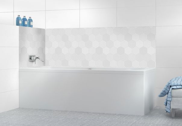 Panneau de bain Camaïeu hexagone couleur Gris perle