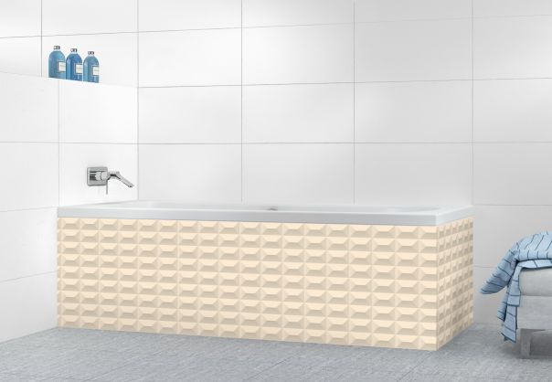 Panneau tablier de bain Briques en relief couleur Dune