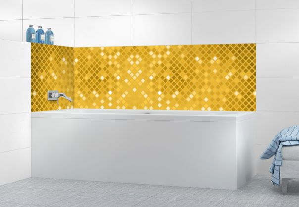 Panneau de bain Diamants brillants couleur Curcuma motif inversé