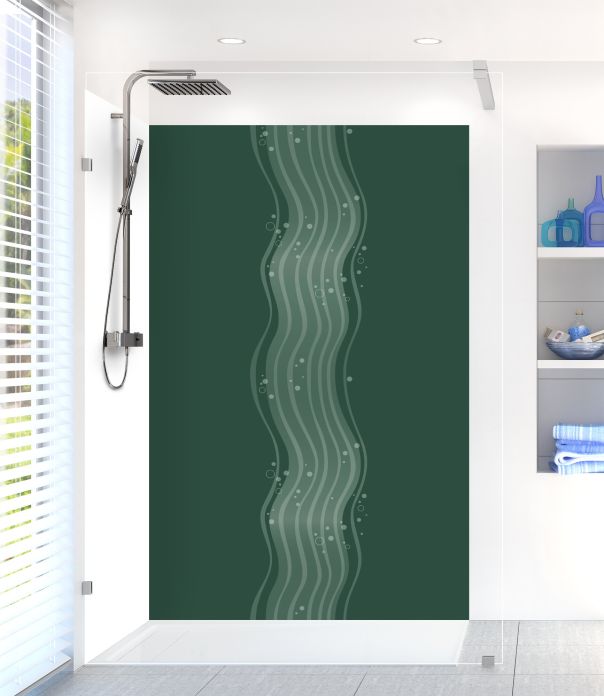 Panneau de douche Vagues design couleur Vert avocat