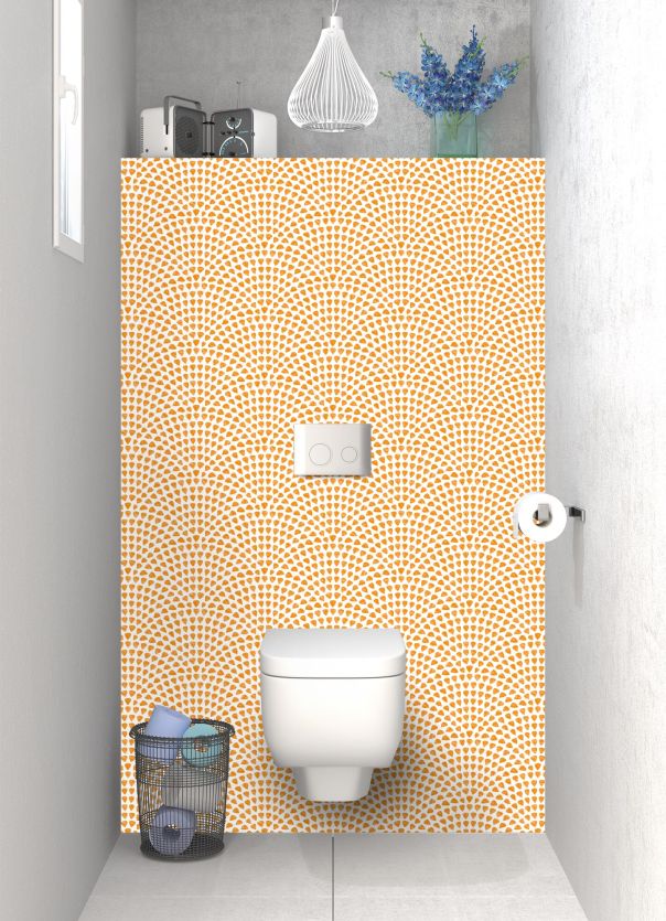 Panneau WC Mosaïque petits cœurs couleur Citrouille