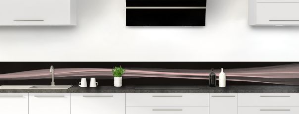 Crédence de cuisine Lignes design couleur Quartz rose frise motif inversé