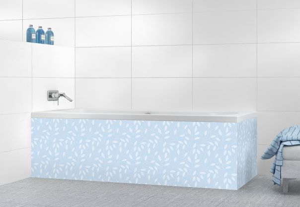 Panneau tablier de bain Rideau de feuilles  couleur Bleu dragée