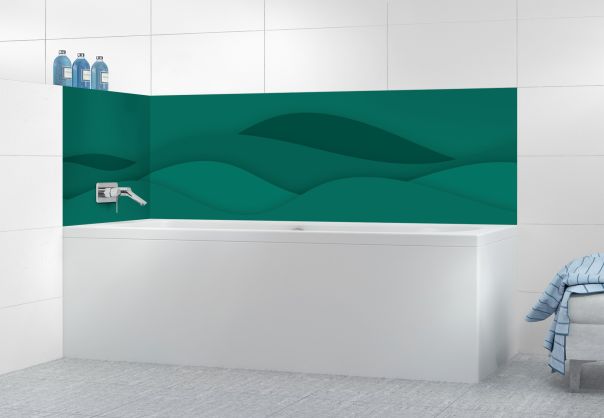 Panneau de bain Vagues couleur Vert jade motif inversé