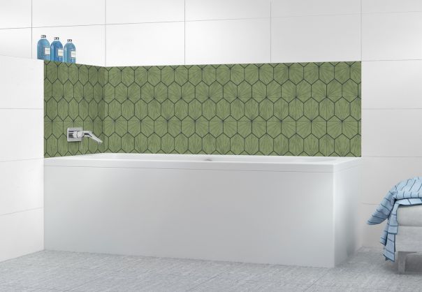 Panneau de bain Carreaux de ciment hexagonaux couleur Vert sauge