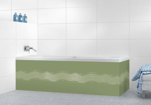 Panneau tablier de bain Vagues design couleur Vert sauge