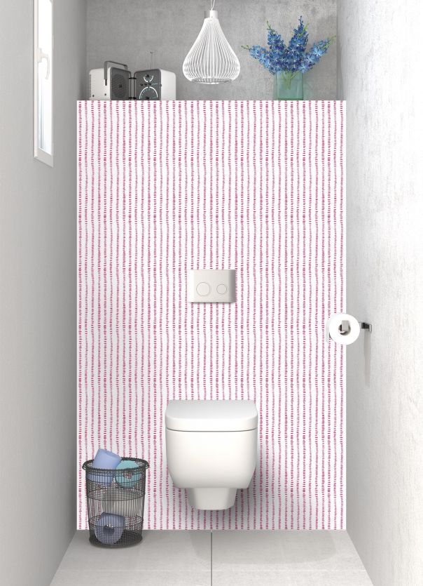 Panneau WC Pointillés couleur Saphir rose