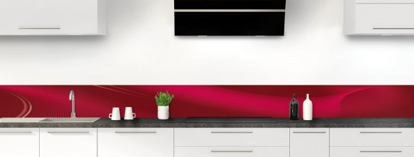 Crédence de cuisine Volute couleur rouge pourpre dosseret motif inversé