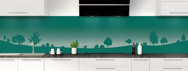 Crédence de cuisine Paysage couleur Vert jade panoramique motif inversé