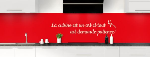 Crédence de cuisine Citation  couleur Rouge vermillon panoramique