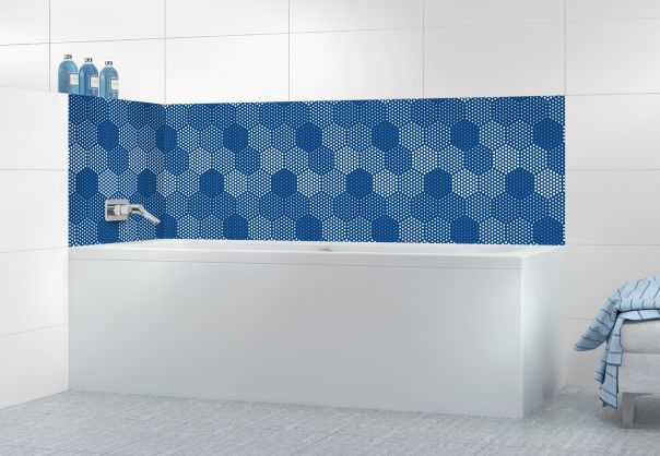 Panneau de bain Camaïeu hexagone couleur Bleu électrique