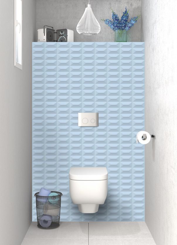 Panneau WC Briques en relief couleur Bleu dragée