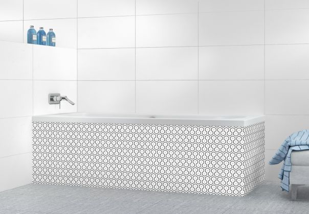 Panneau tablier de bain Hexagones  couleur Blanc