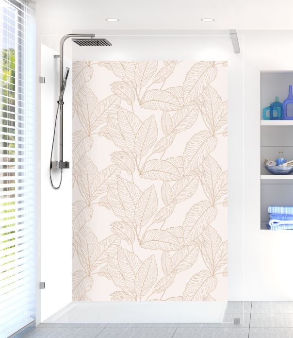 Panneau de douche Feuilles pastel motif inversé