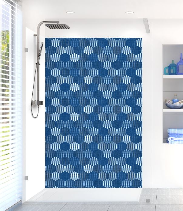 Panneau de douche Camaïeu hexagone couleur Bleu électrique