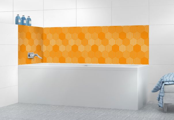 Panneau de bain Camaïeu hexagone couleur Citrouille