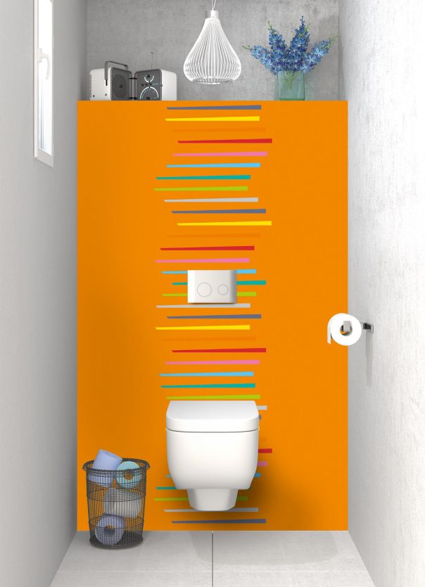 Panneau WC Barres colorées couleur Citrouille