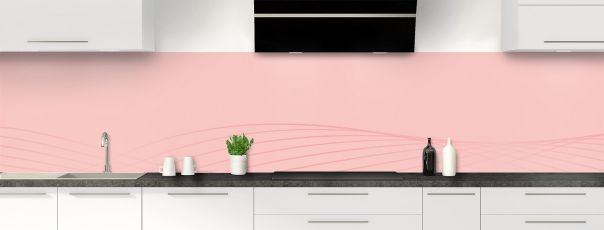 Crédence de cuisine Courbes couleur Quartz rose panoramique