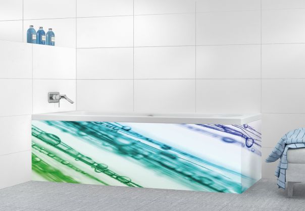 Panneau tablier de bain Gouttes irisées motif inversé