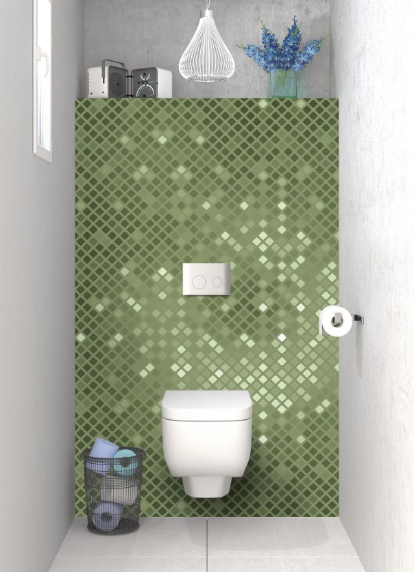 Panneau WC Diamants brillants couleur Vert sauge