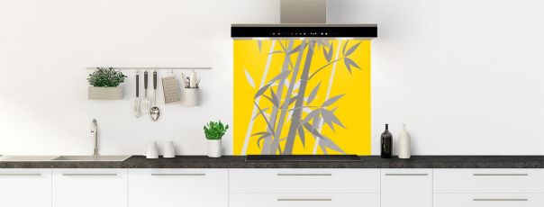 Crédence de cuisine Bambou zen couleur Mimosa fond de hotte