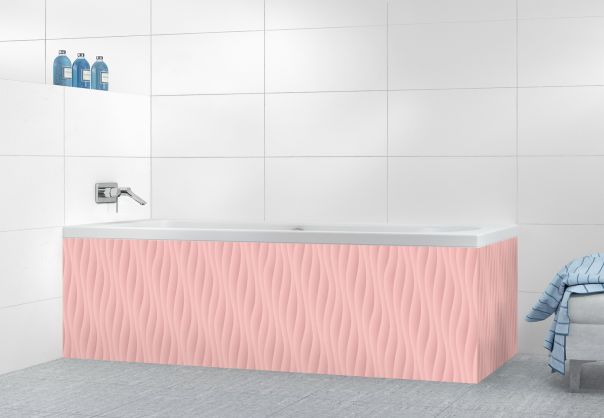 Panneau tablier de bain Ondes couleur Quartz rose