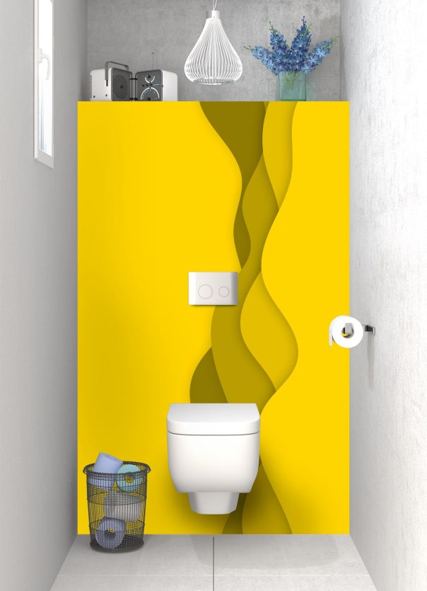 Panneau WC Vagues couleur Mimosa