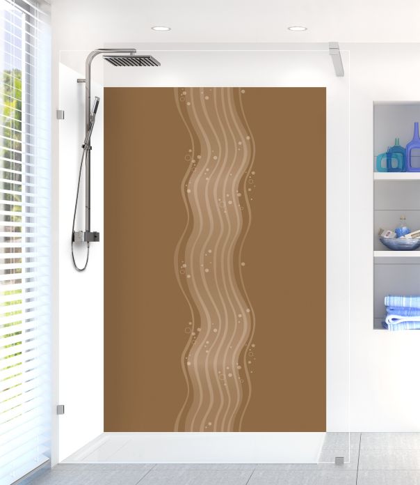 Panneau de douche Vagues design couleur Cannelle