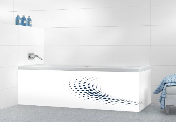 Panneau tablier de bain Nuage de points couleur Bleu nuit motif inversé