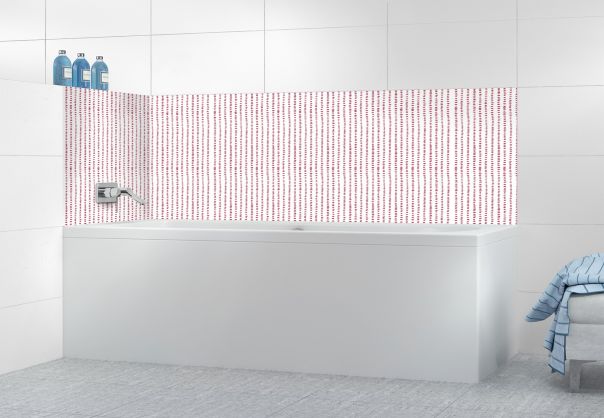 Panneau de bain Pointillés couleur Rose grenade