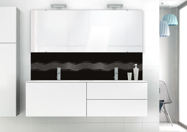 Panneau vasque Vagues design couleur Noir