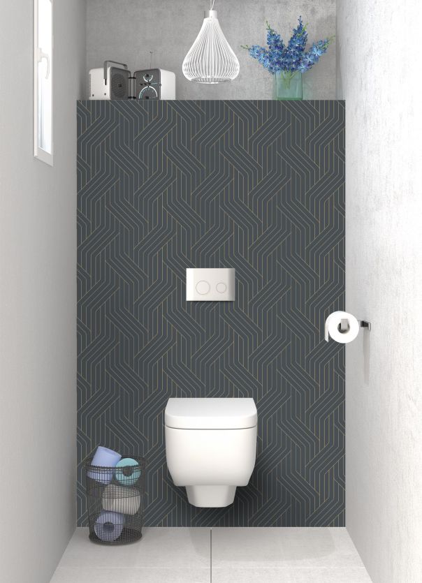 Panneau WC Entrelacs doré couleur Gris anthracite