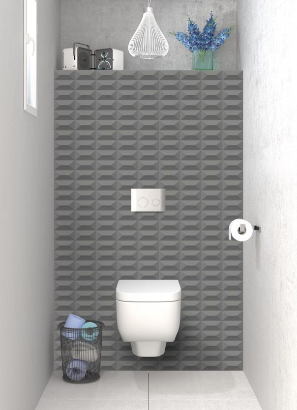 Panneau WC Briques en relief couleur Gris pierre