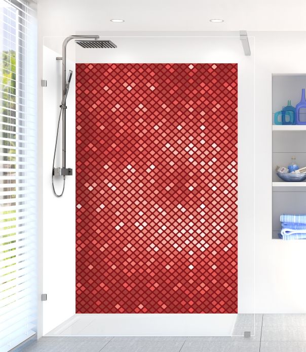 Panneau de douche Diamants brillants couleur Rouge grenat