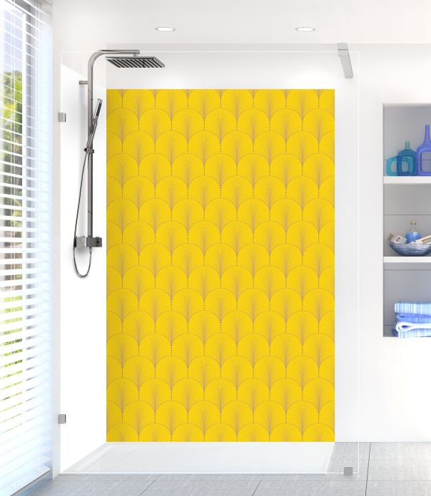 Panneau de douche Seigaihas doré couleur Mimosa