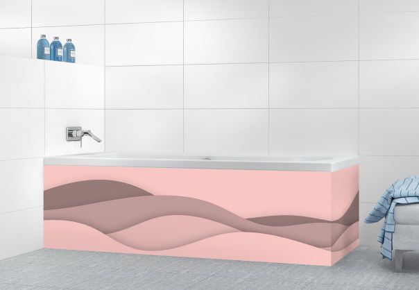Panneau tablier de bain Vagues couleur Quartz rose