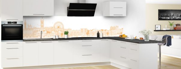Crédence de cuisine Londres couleur Citrouille panoramique en perspective