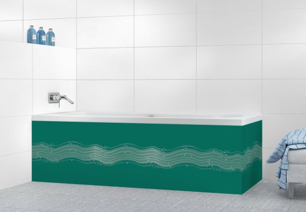 Panneau tablier de bain Vagues design couleur Vert jade